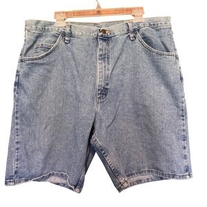 Wrangler Mens Relaxed Fit‎ Denim Jean Shorts Size 40 Light Wash Blue Jorts Baggy